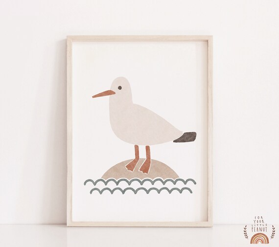 Seagull  Print Nursery Wall Art Seagull Poster Nursery Decor Printable Wall Art Nursery Prints Digital Prints Nursery Art Kids Room Art