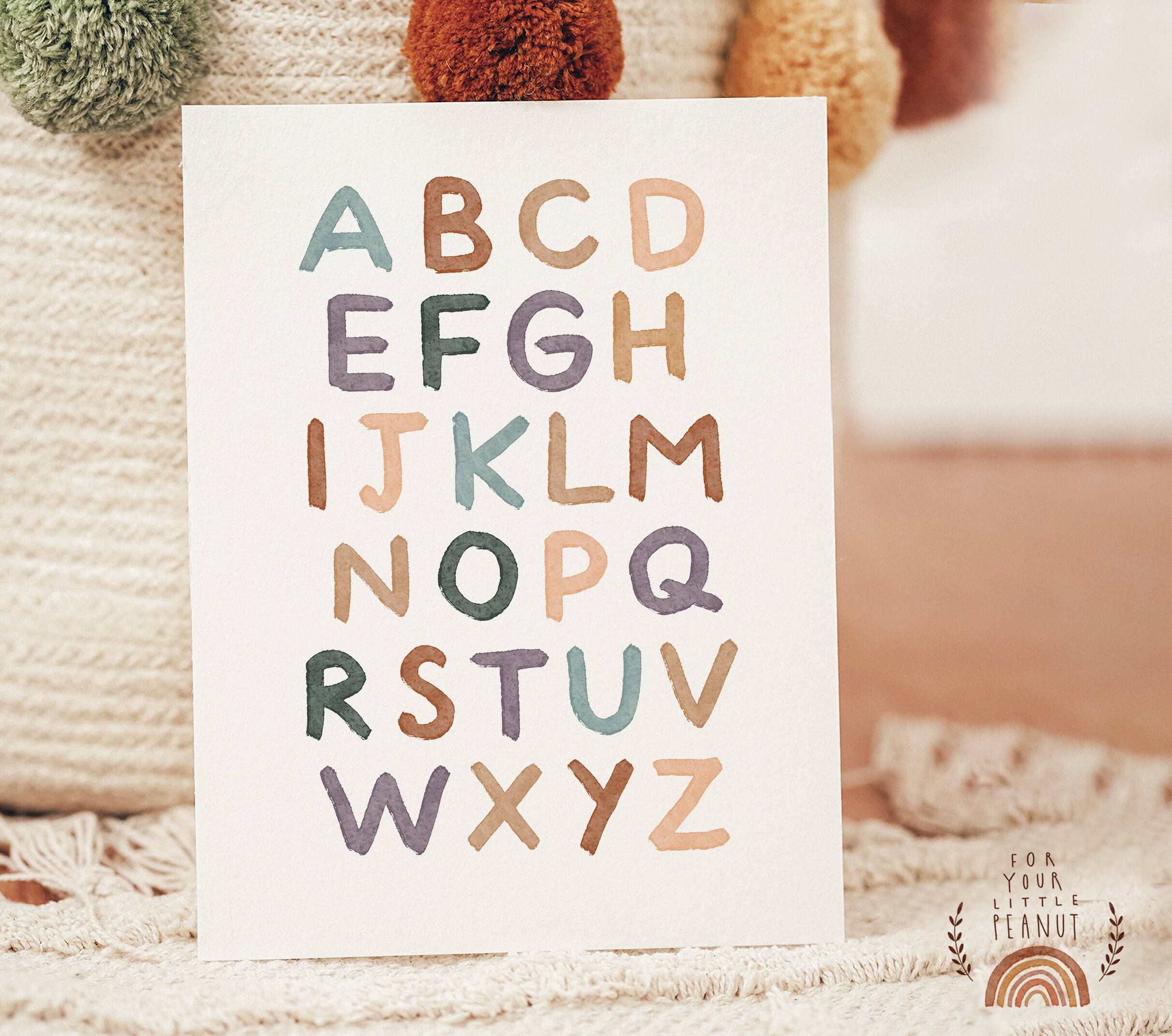 ABC Alphabet Poster | Nursery Wall Art & Decor | Printable Kids Room ...