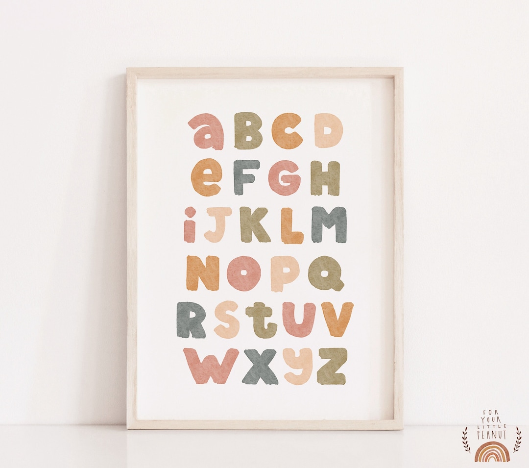 ABC Poster Nursery Wall Art Alphabet Poster Nursery Decor Printable ...