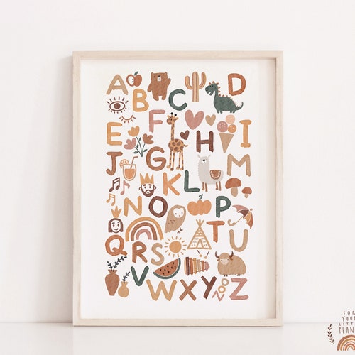 Póster infantil con el alfabeto ABC (impresión digital)