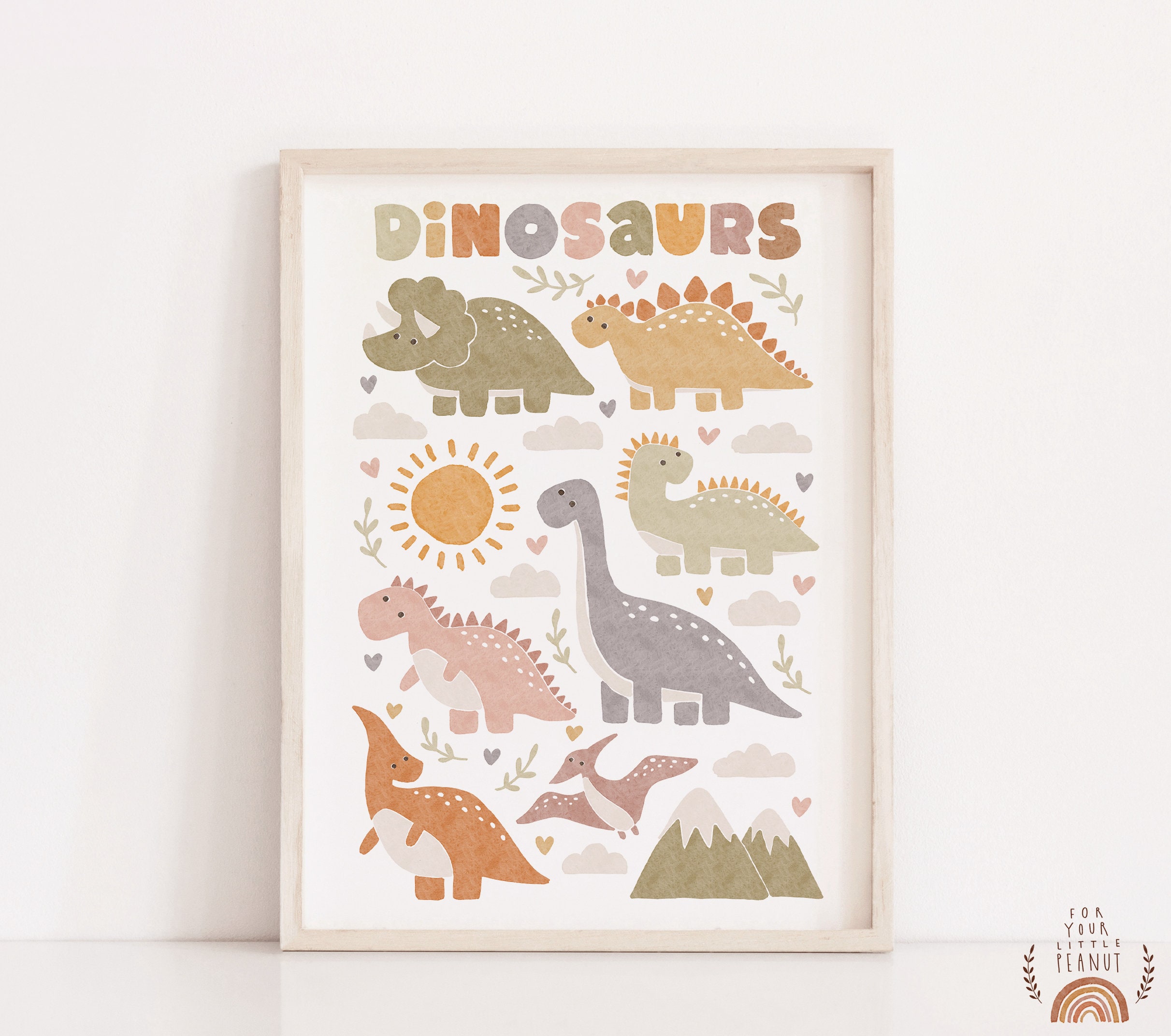 Dinosaur Poster Nursery Wall Art Dinosaur Print Nursery Decor Printable ...