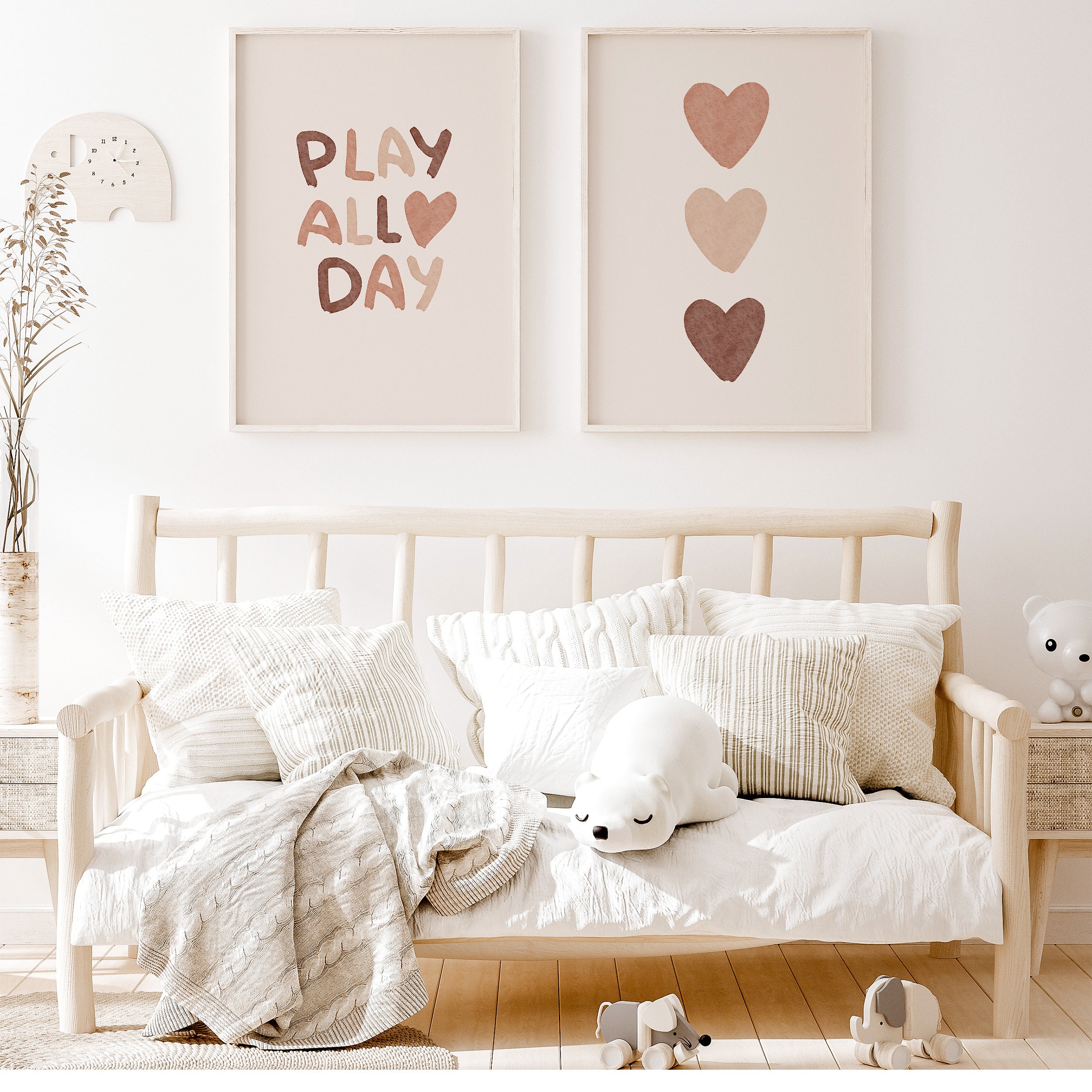 Set of Two Nursery Prints Kids Printable Wall Art Instant Etsy