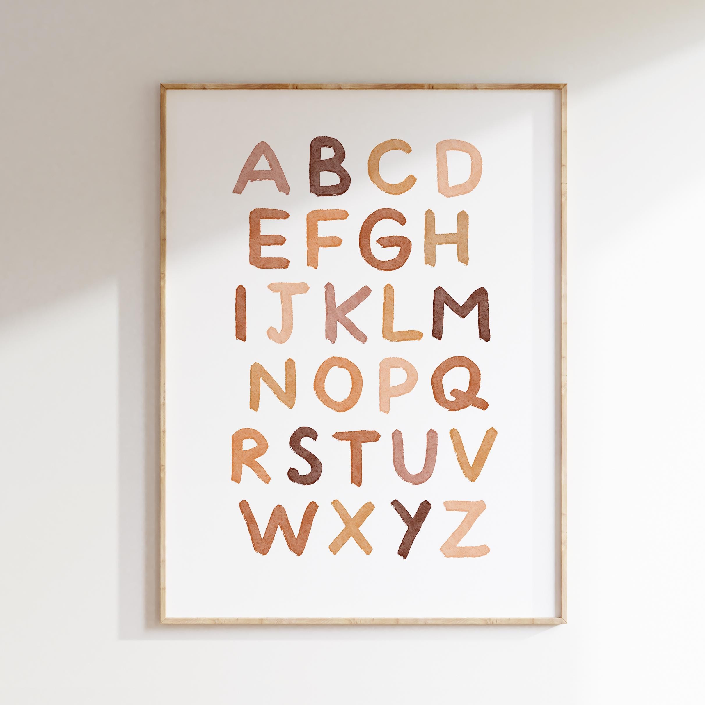 ABC Alphabet Nursery Wall Art Printable, Alphabet Poster for Kids Room ...