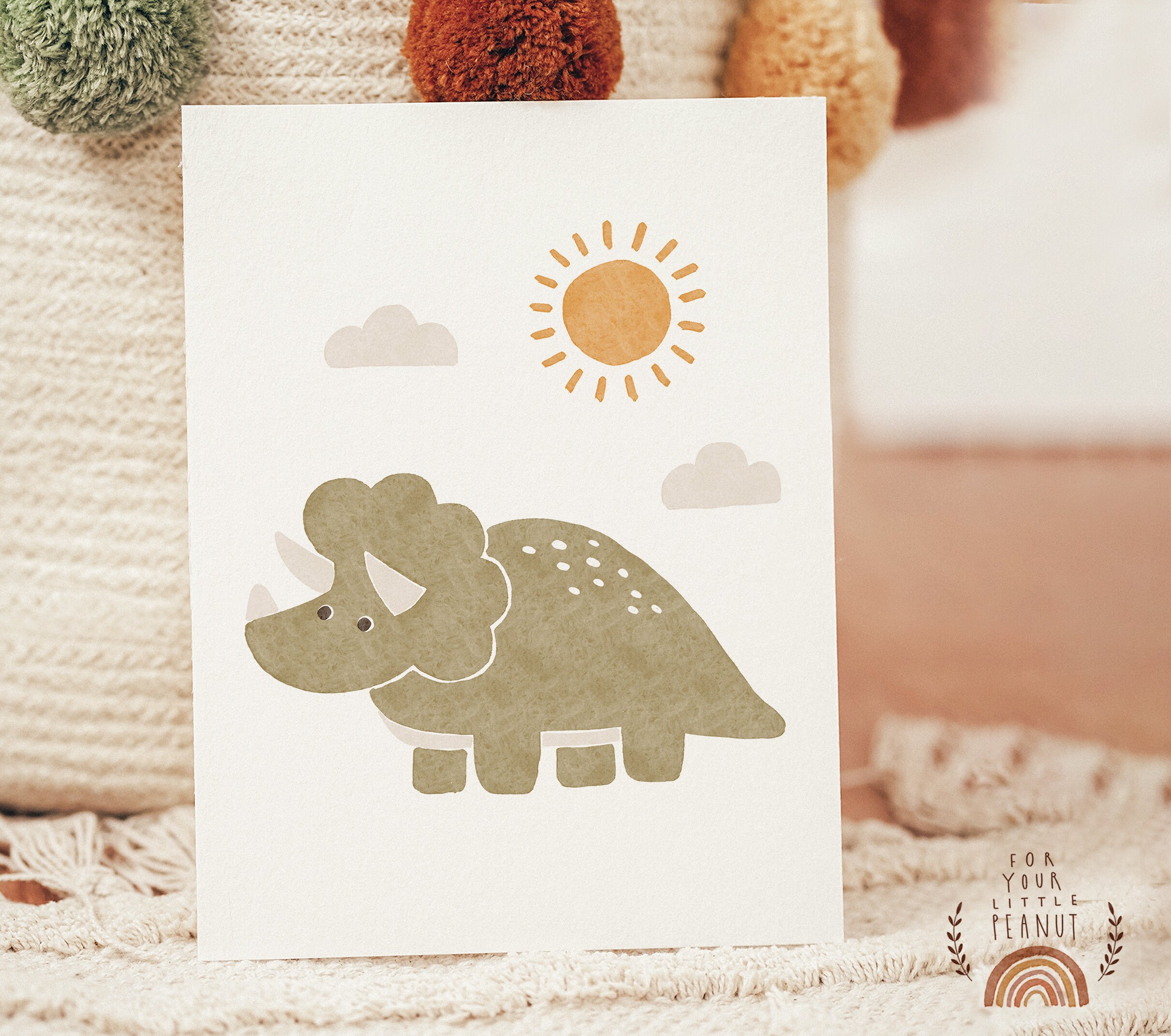 Dinosaur Poster Nursery Wall Art Dinosaur Print Nursery Decor Printable ...