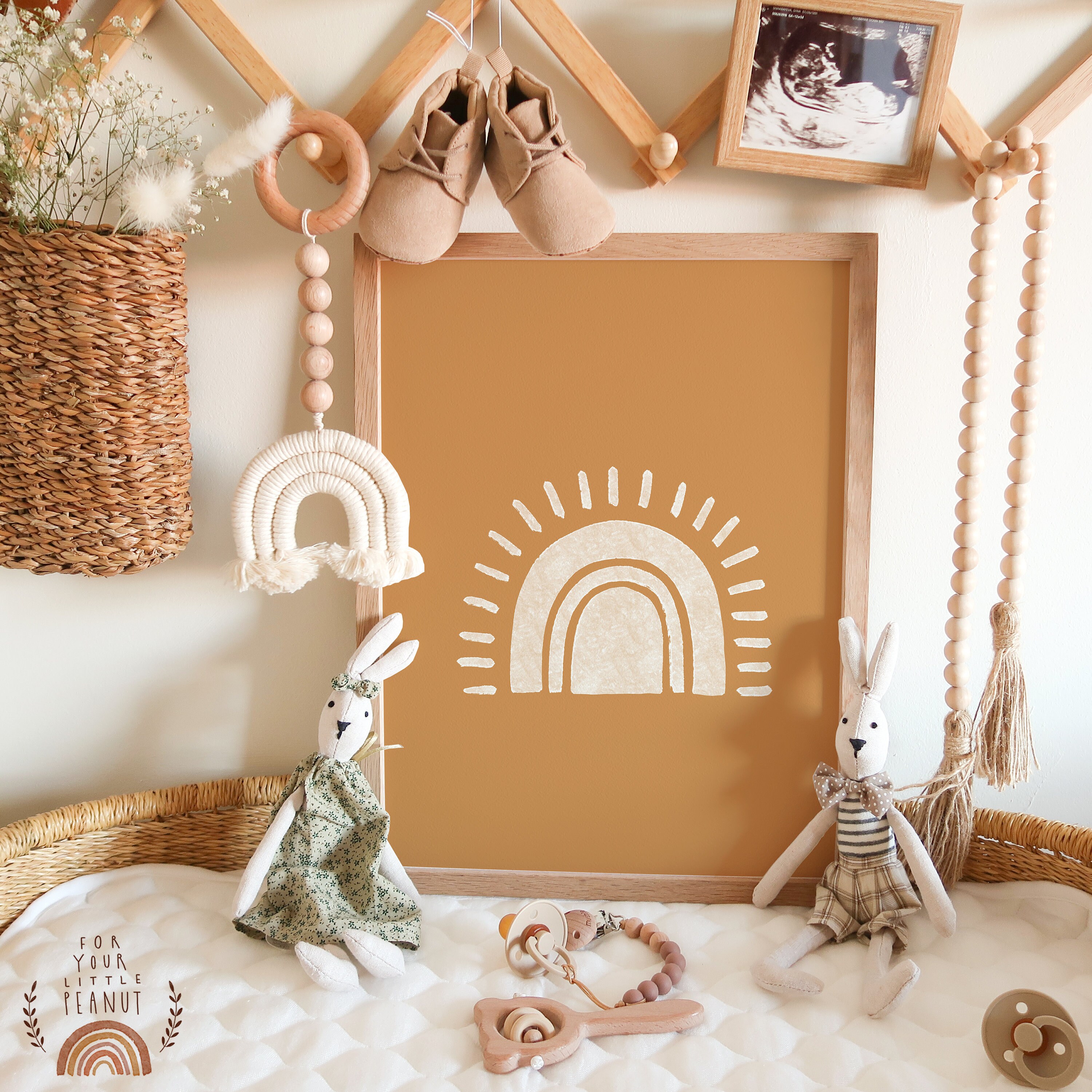 Rainbow Sun Nursery Print, Boho Kids Room Decor (digital Download) - Etsy