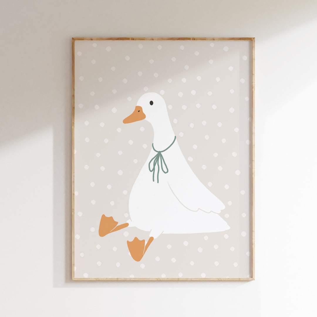 Whimsical Silly Goose Print | Nursery Wall Art | Farmhouse Nursery ...