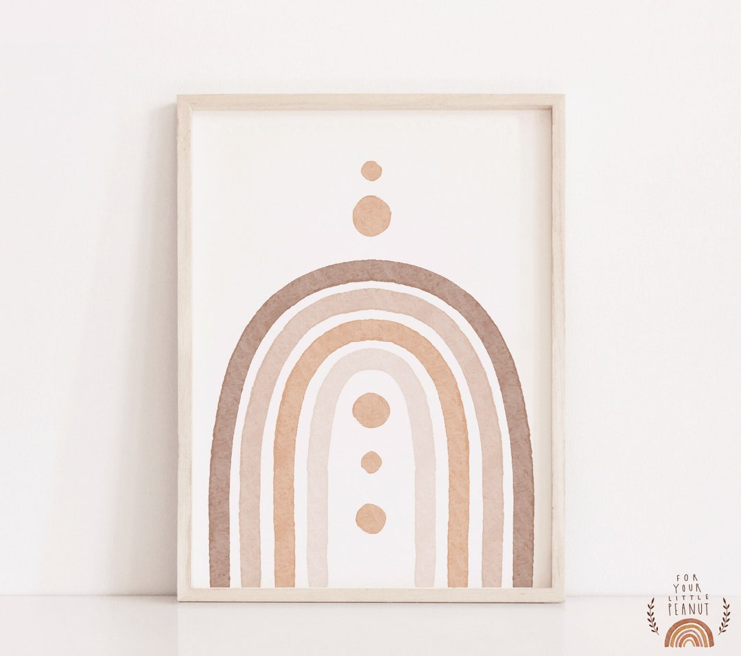 Neutral Rainbow Nursery Print, Boho Kids Room Decor (digital Download ...