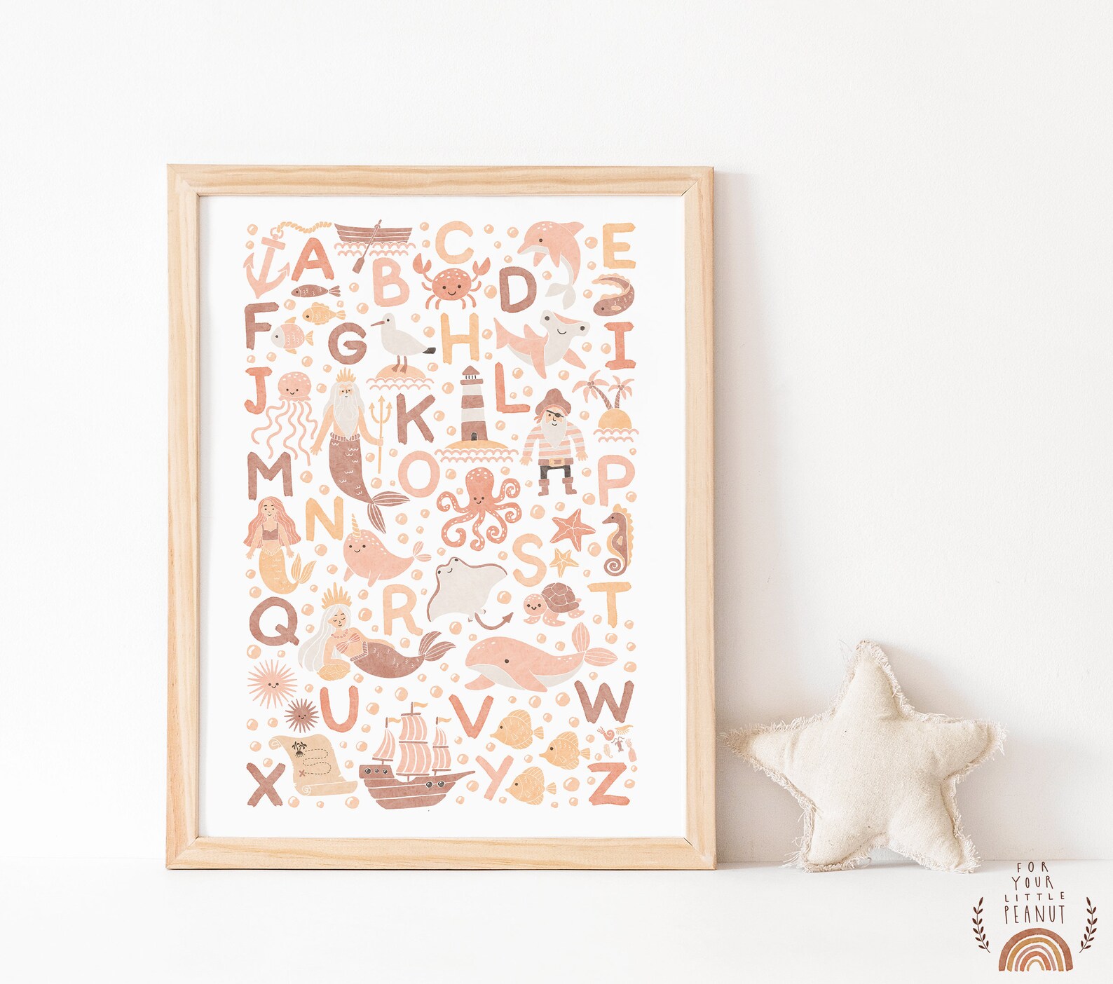 ABC Poster Nursery Wall Art Alphabet Poster Nursery Decor Printable ...