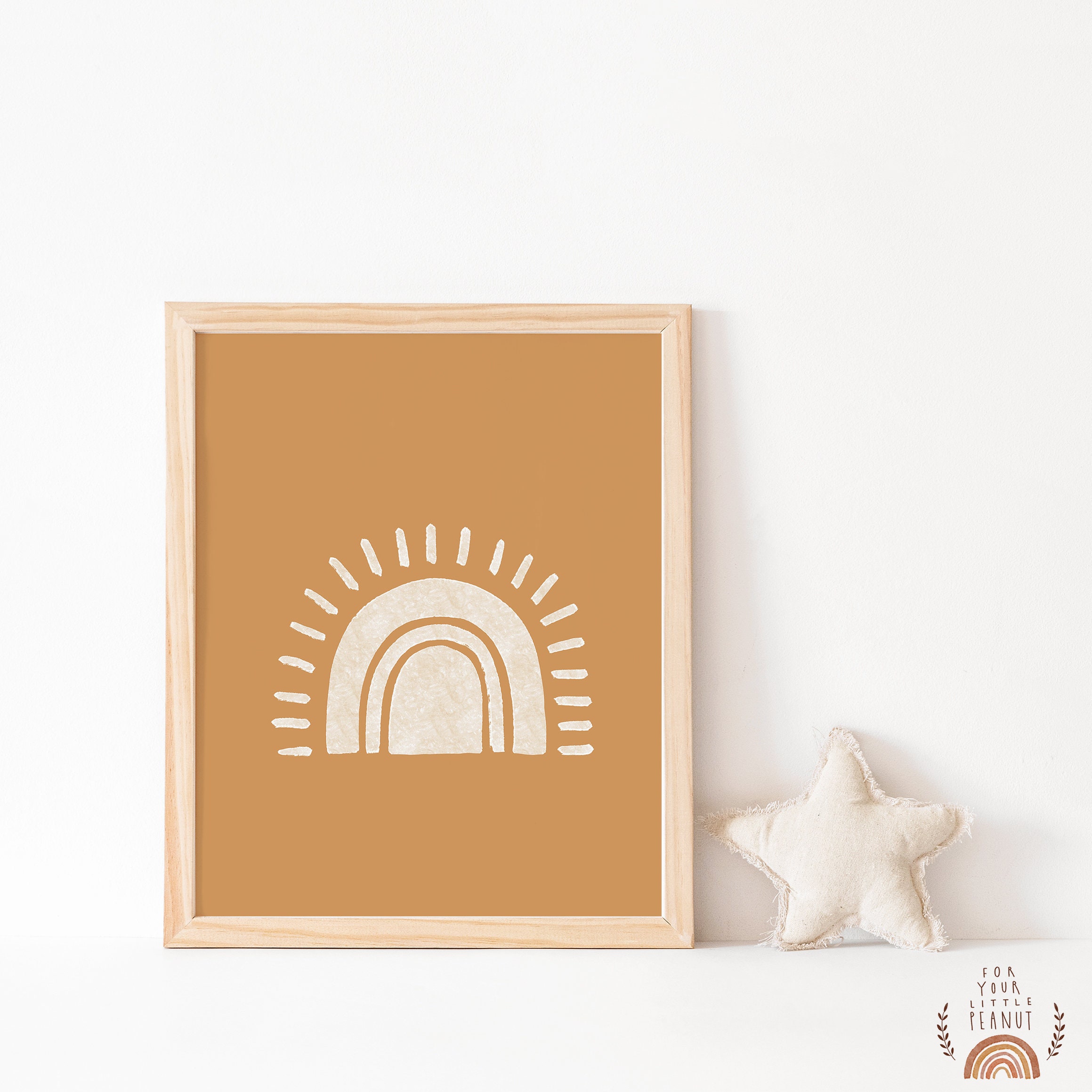 Rainbow Sun Nursery Print, Boho Kids Room Decor (digital Download) - Etsy