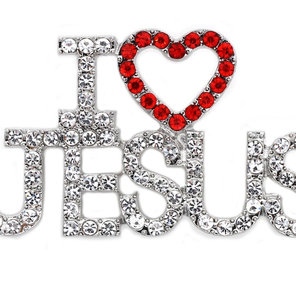 cocojewelry I Love Jesus Heart Christian Brooch Pin Jewelry