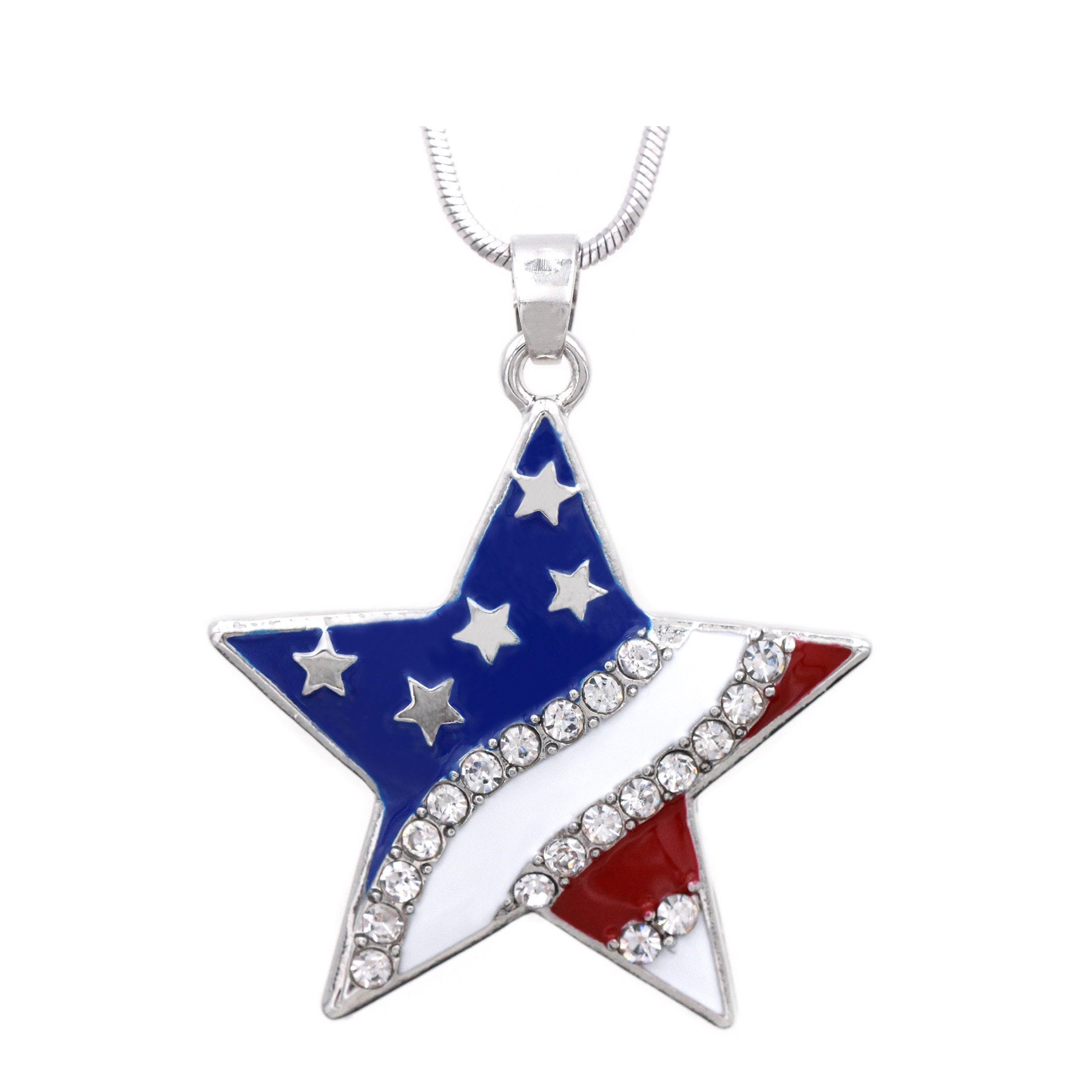 Independence Day USA 4th of July Flag Bead Necklace Faux Puka Shell Jewelry  | eBay