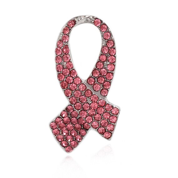 Fashion Pink Ribbon Pin with Crystals Fashion Pink Ribbon Pin with Crystals