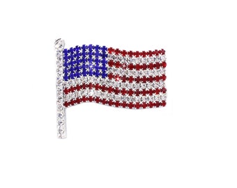 cocojewelry 4th of July American Flag Brooch Pin Independence Day Gift