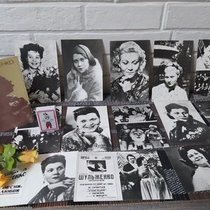 Jeu de cartes postales Klavdiya Shulzhenko/Cartes de la pop star soviétique russe/Photos rétro en noir et blanc/souvenirs soviétiques/chanteur soviétique/VTG des années 80