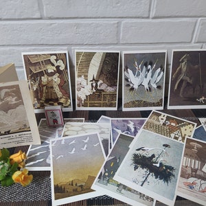 Nils's Wonderful Adventures Postcards Set/Selma Lagerlof Fairy Tale/Collectible Diodorov Postcards/Kids Story Postcards/Vtg 80's