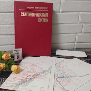 Die Schlacht von Staligrad bei Samsonov mit Kartenset/Geschichte 2.WK/Stalingrad Militärkarten/Stalingrad Nachschlagewerk/Sowjetische Erinnerungsstücke/Vtg 80er Jahre
