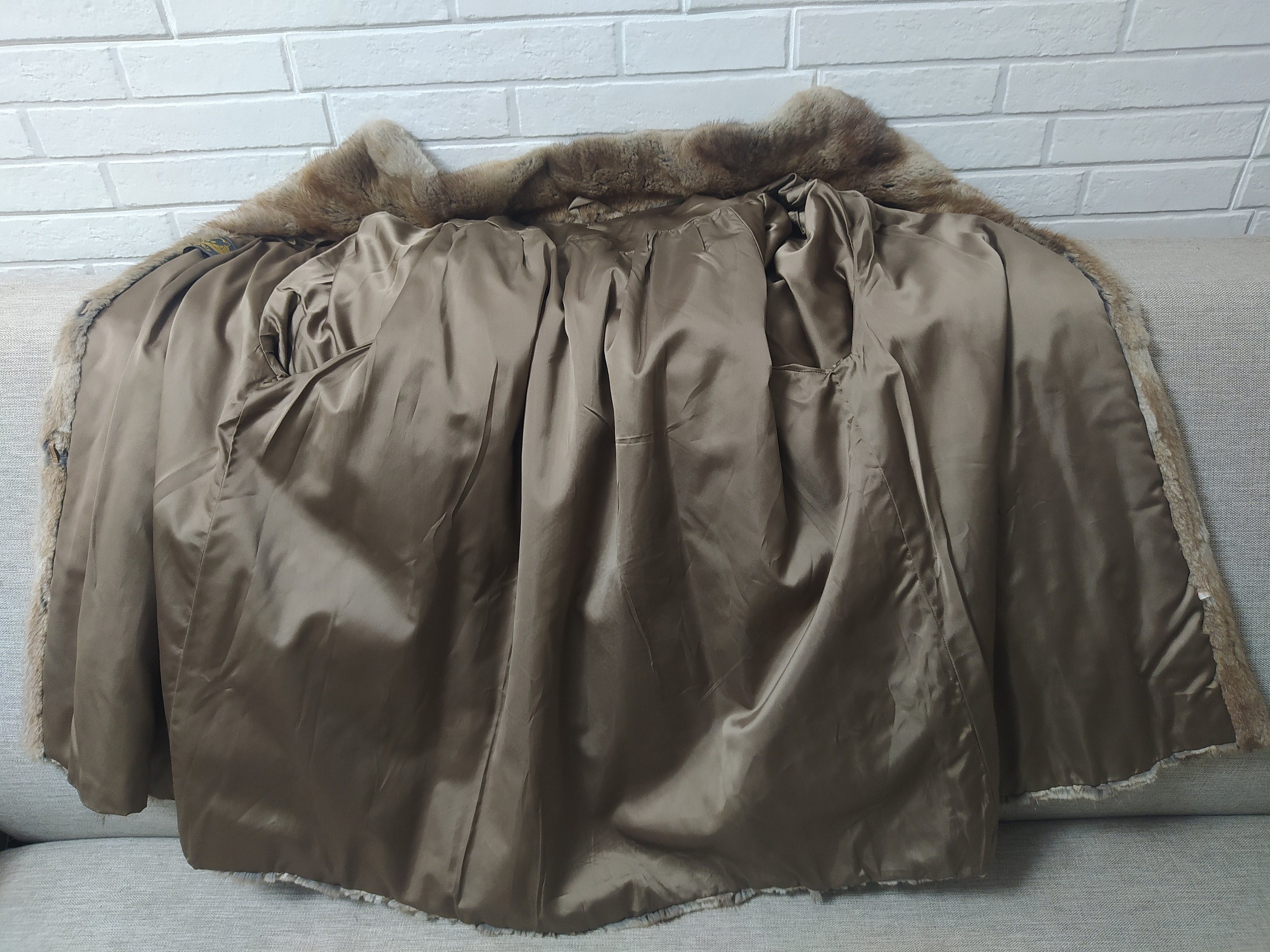 Vtg Graybrown Muskrat Fur Coat/german Echt Pelz Musquash Fur Jacket/a