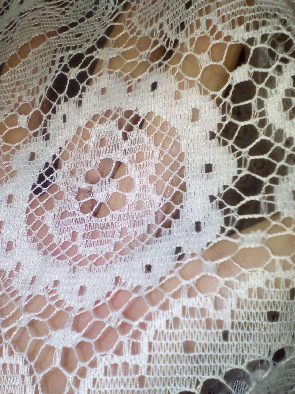 Vintage Valanced White Floral Lace Curtain/german Lace Net - Etsy UK