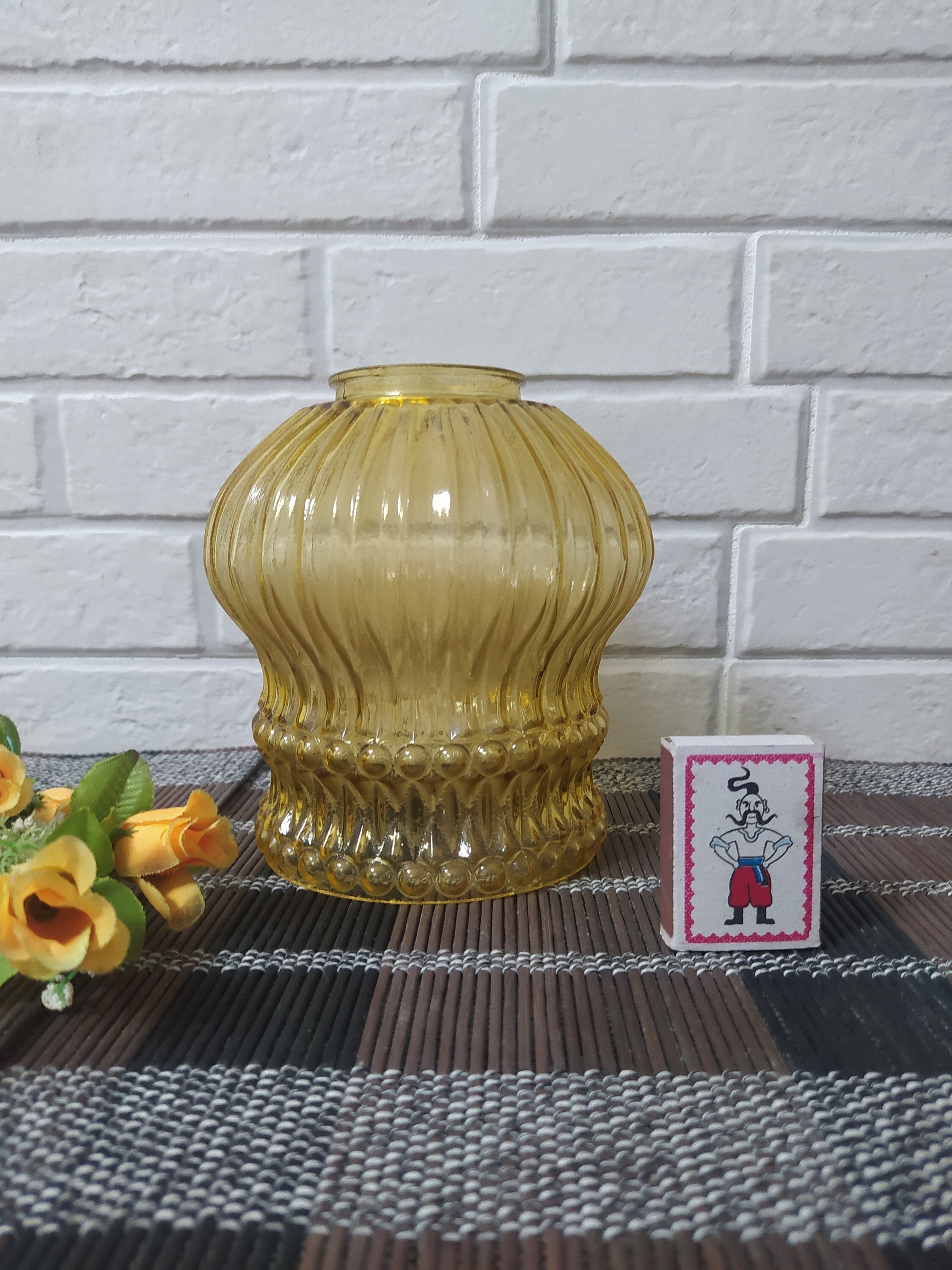 Amber Glass Lamp Shade - Etsy Amber Glass Lamp Shade - Etsy