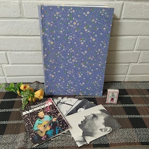 Ensemble livre de poésie Samizdat Vladimir Vysotsky + cartes postales/livre auto-édité soviétique original/livre de collection fait main/souvenirs soviétiques