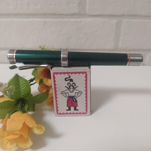 Pluma estilográfica Harley Davidson vintage, color verde alpino mediano, de colección, de Ines Dugelay Design, estilográfica de acero numerada, años 90