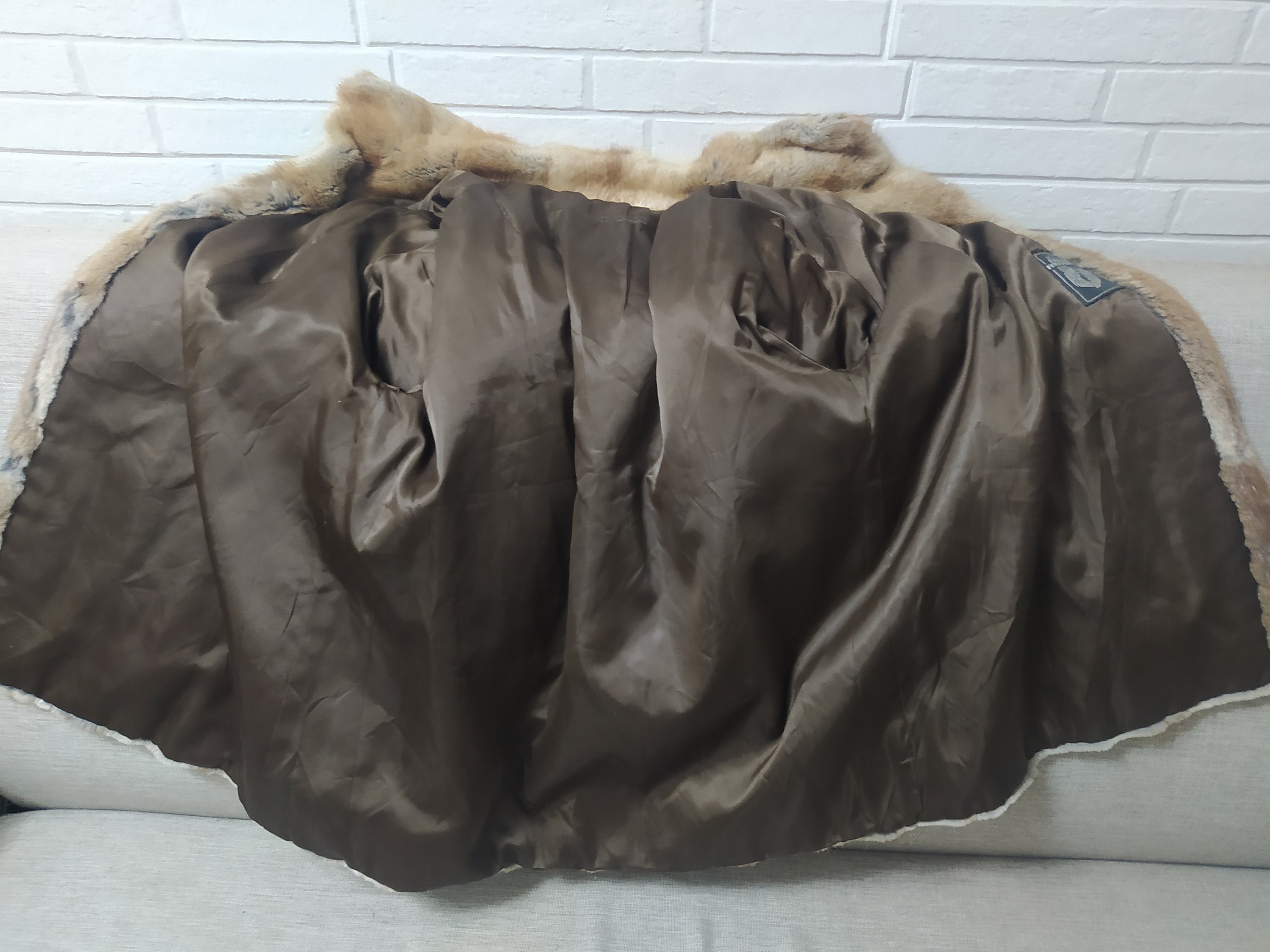 Vtg Caramel Muskrat Fur Coat/german Pelz Haus Musquash Fur