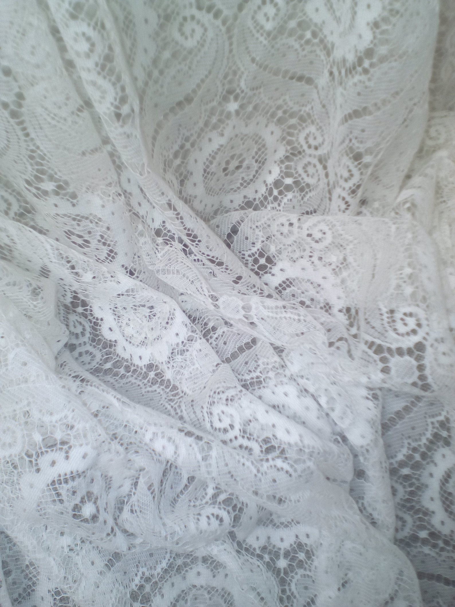 Vintage Valanced White Floral Lace Curtain/german Lace Net Curtain