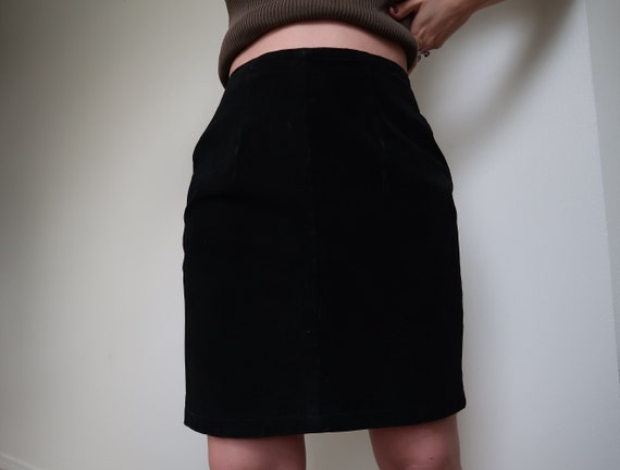 Vintage 90's black suede mini skirt