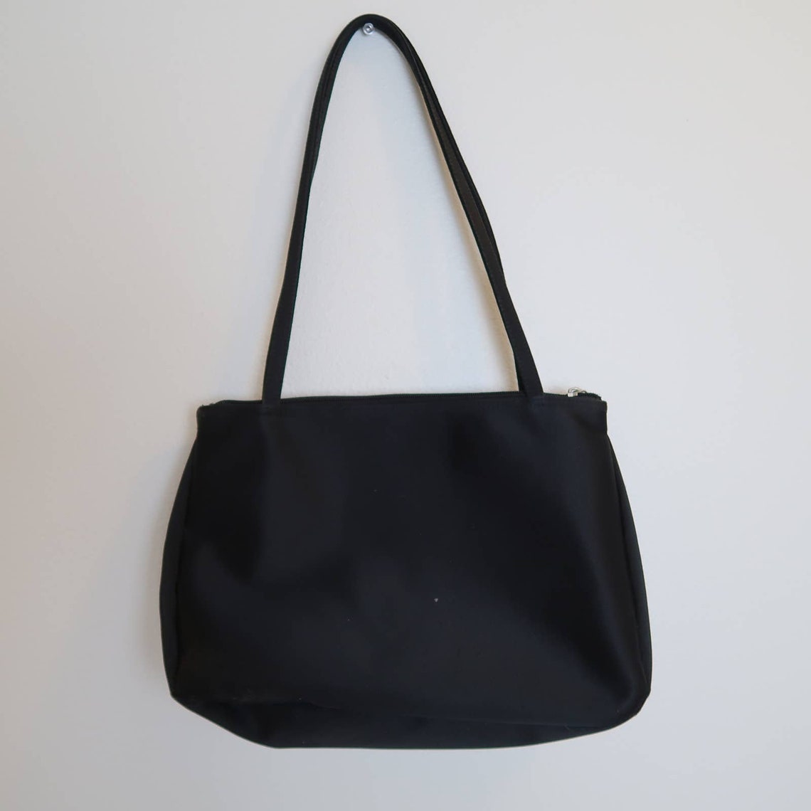 Vintage 90s Esprit black nylon tote bag purse | Etsy