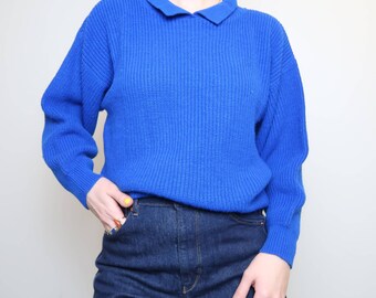 cobalt blue sweater