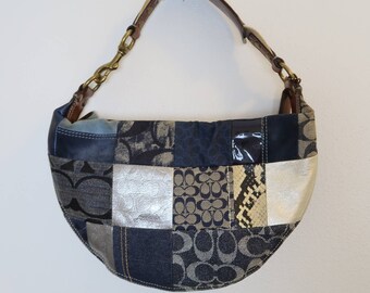 coach denim patchwork purse