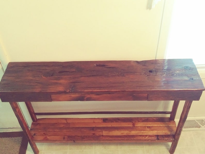 One Of A Kind Design Hand Made Barnwood Entry Way Table Etsy