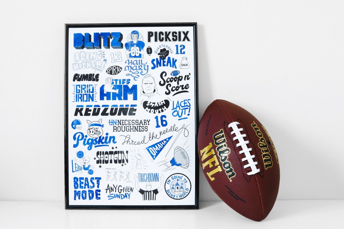 NFL Lingo Poster Etsy