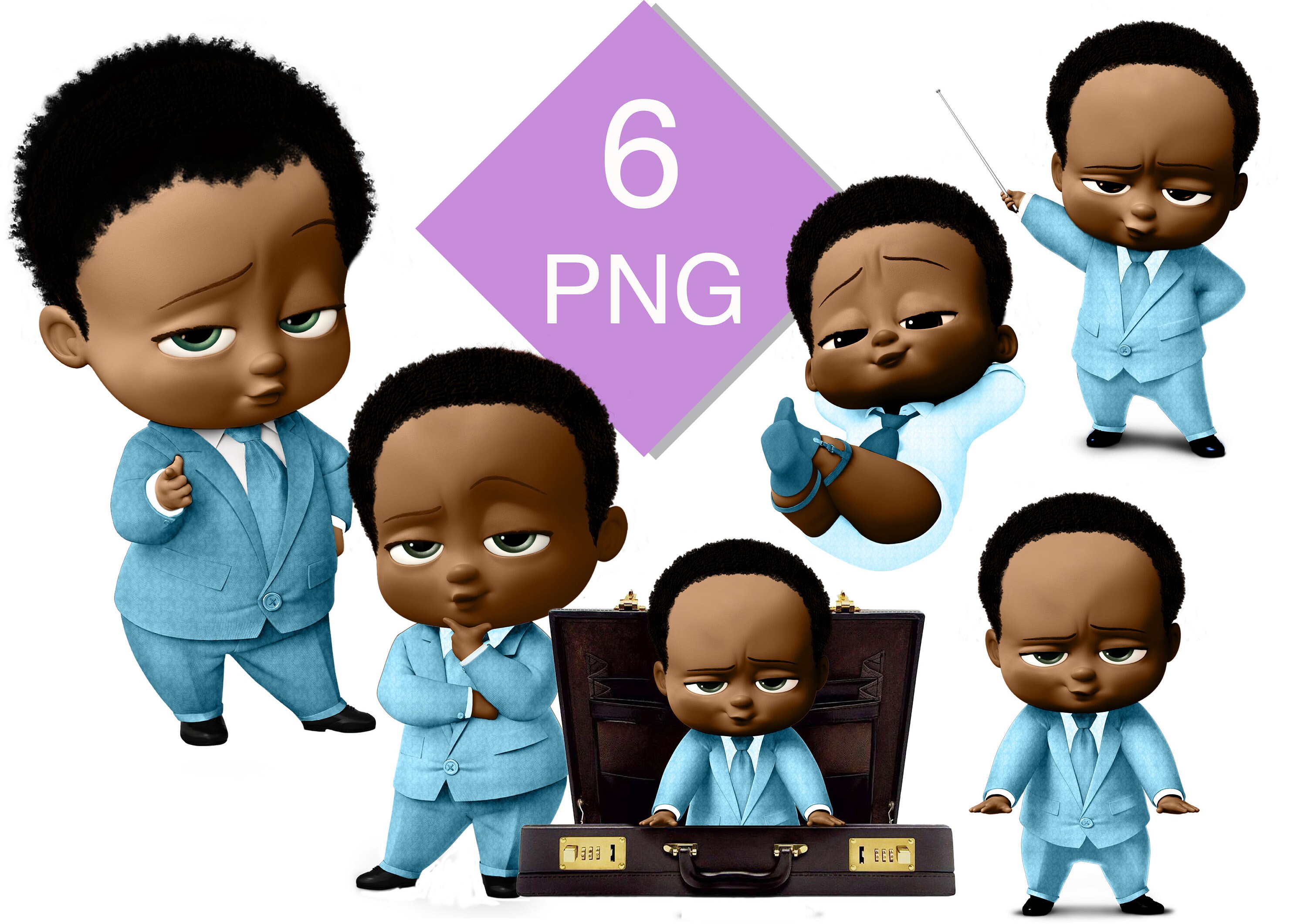 African American Boy Boss Baby Clipart Boy Baby Boss Clipart Etsy