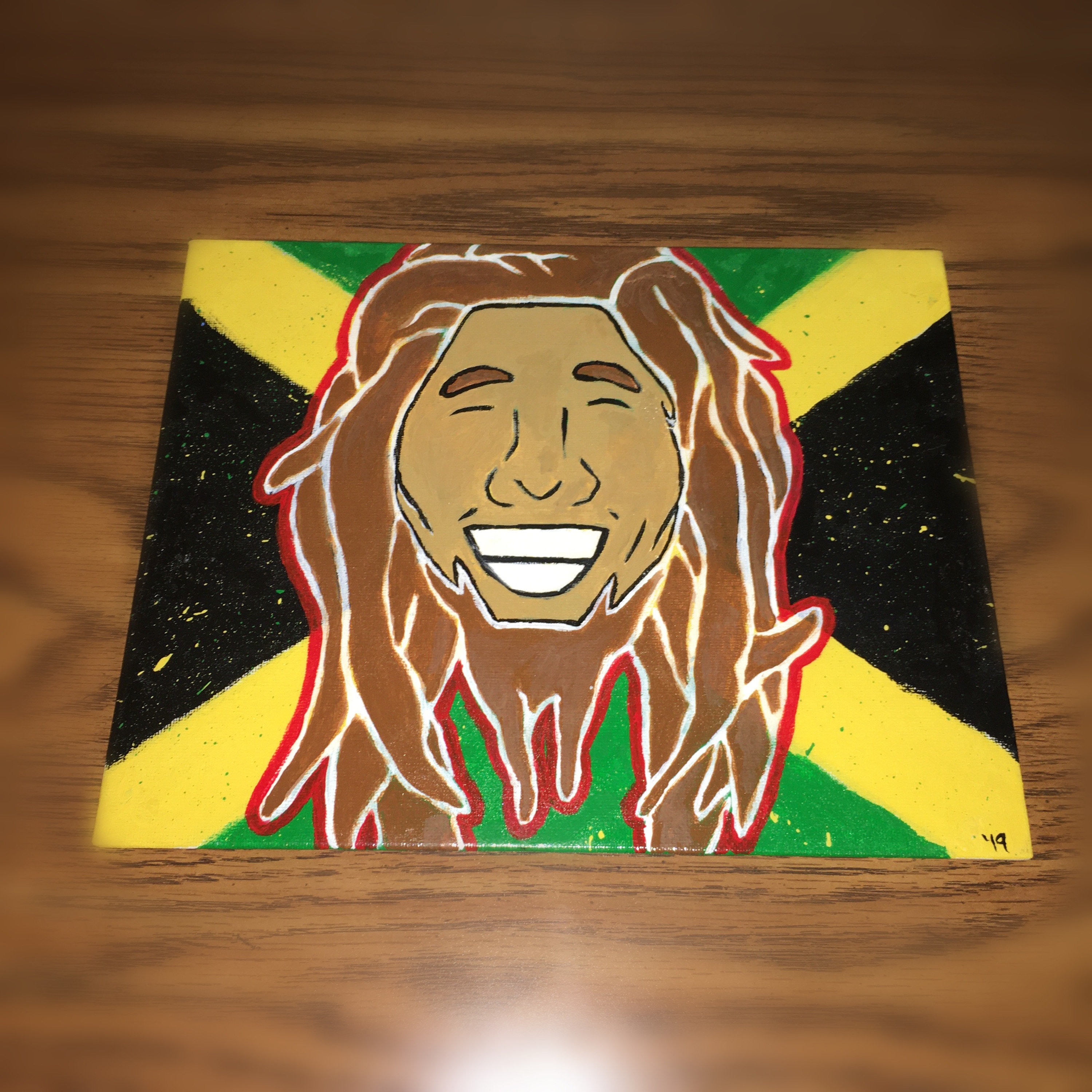 Bob Marley x Jamaican Flag Canvas Art | Etsy