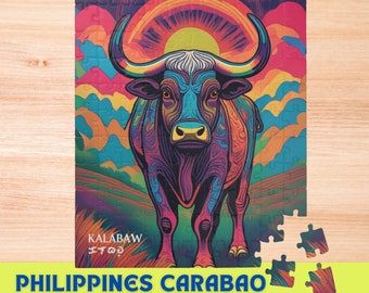 Colorful Carabao Art Puzzle: Filipino Jigsaw for Kids & Adults