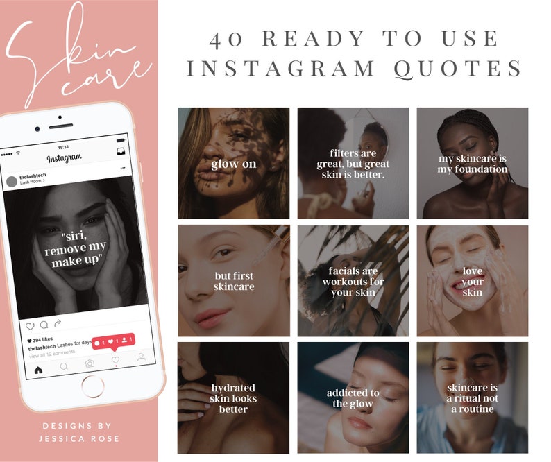 25 Ready to Use Skin Care Instagram Posts Photo Edition. Etsy