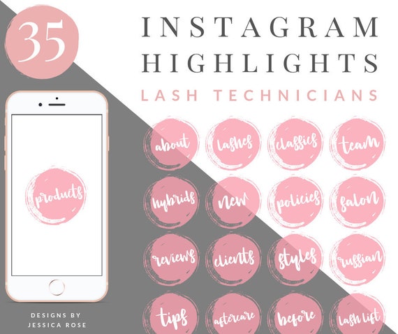 35 Pink Lash Themed Instagram Story Highlight Covers Lash | Etsy