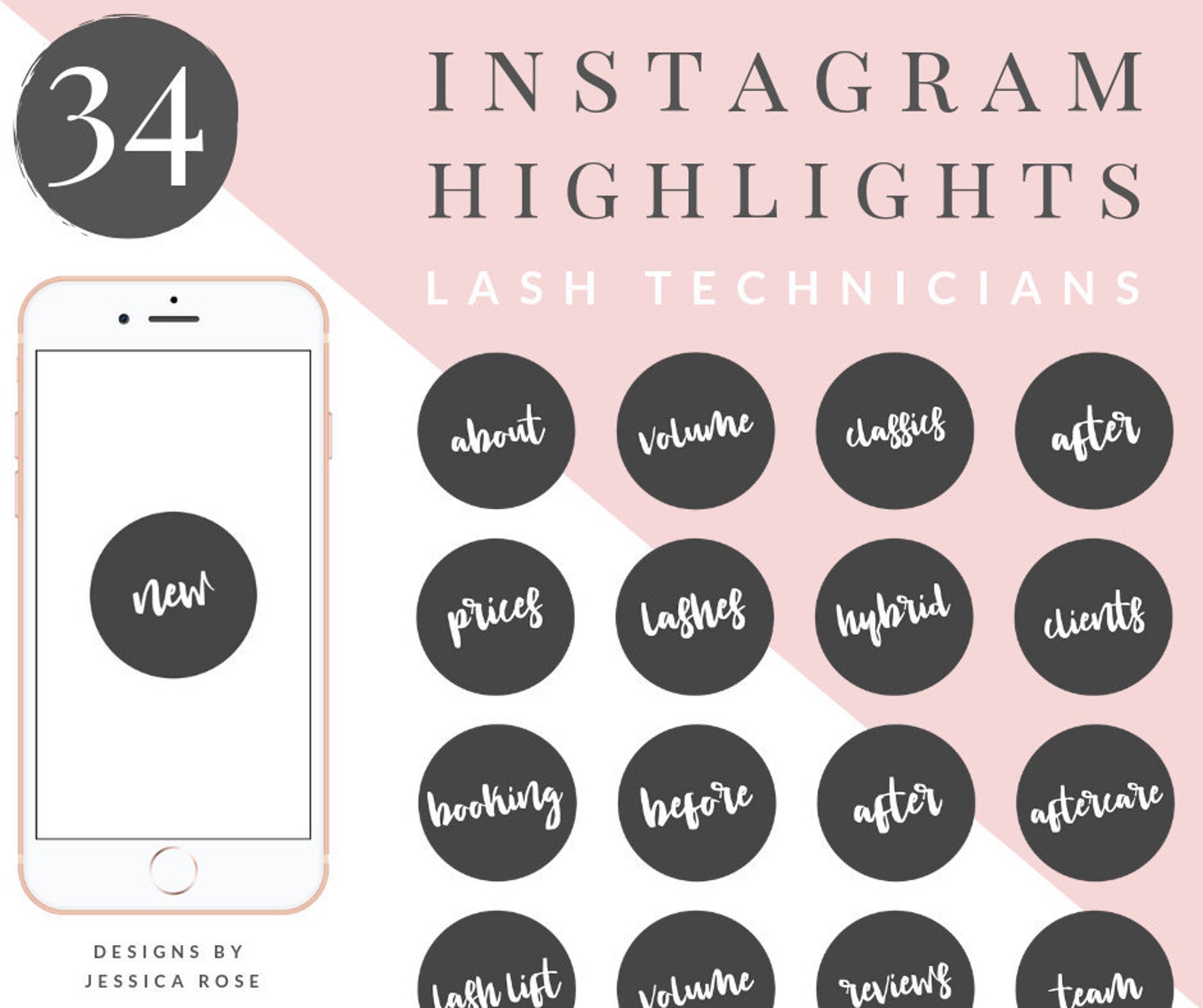34 Lash Themed Instagram Story Highlight Covers Lash | Etsy