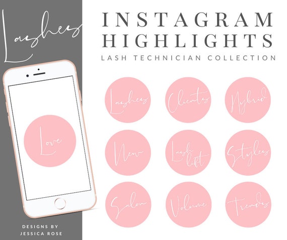 40 Pink Lash Themed Instagram Story Highlight Covers Lash | Etsy