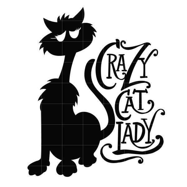 Crazy Cat Lady SVG vector INSTANT DOWNLOAD