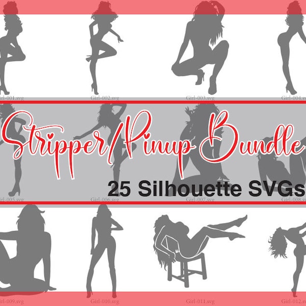 Pinup strippers, sexy girls, silhouette, svg, vector, clipart, dancers, pole dancers, girls,poses, bundle,star,pretty,dirty,instant download