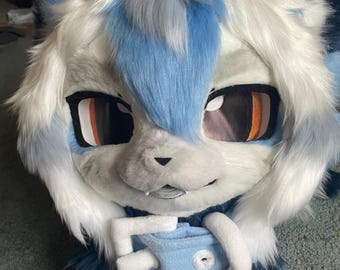 Kemono Blue Dragon Fursuit Half Suit with Paws Legs and Tail