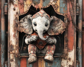 Carnival of Rust | Baby Elephant Digital Poster