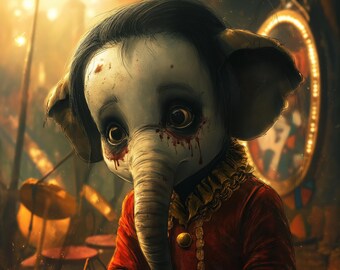 Requiem for my Harlequin | Baby Elephant Digital Poster
