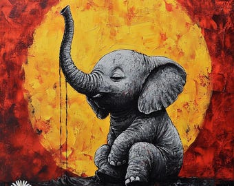 A Tribute to Dedication and Dreams | Baby Elephant Digital Poster