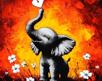 A Symbol of Vulnerability and Resilience | Baby Elephant Digital Poster