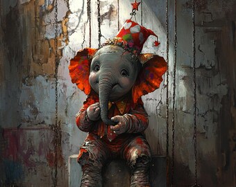 Personalized Baby Elephant Artwork | Your favorite Song / a heartfelt memory