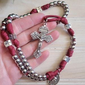 Precious Blood Paracord Rosary, Heavy duty Rosary