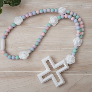 Silicone Rosary, Baby and Childs First Rosary, Baptism Gift, Sensory Toy